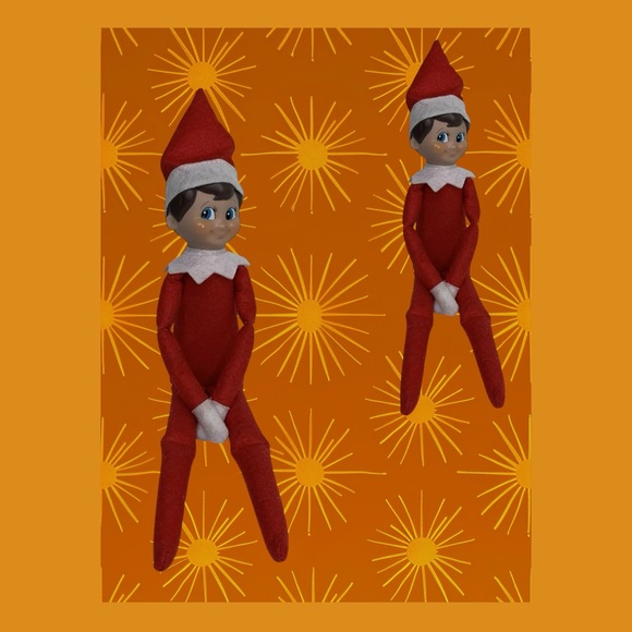 Elf Knee Hugging Brown Hair Blue Eyes Christmas 2005 - Picture 4 of 4